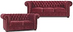 canapé d'angle Chesterfield rouge