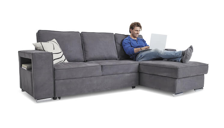 Nino canapé d'angle gris Seats and Sofas